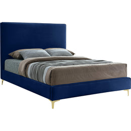 Meridian Geri Navy Velvet Queen Bed
