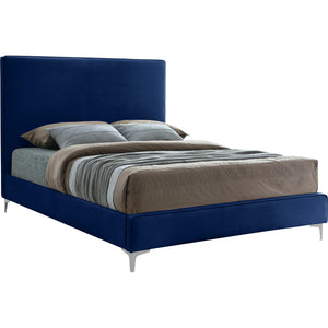 Meridian Geri Navy Velvet Queen Bed