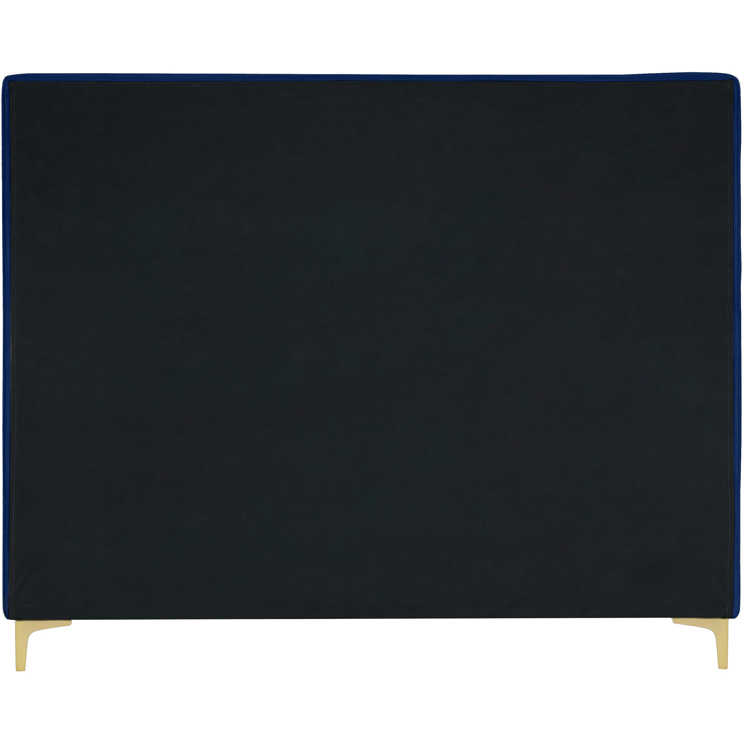 Meridian Geri Navy Velvet Queen Bed
