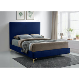 Meridian Geri Navy Velvet Queen Bed