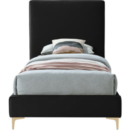 Meridian Geri Black Velvet Twin Bed
