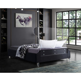 Meridian Ghost Black Velvet King Bed
