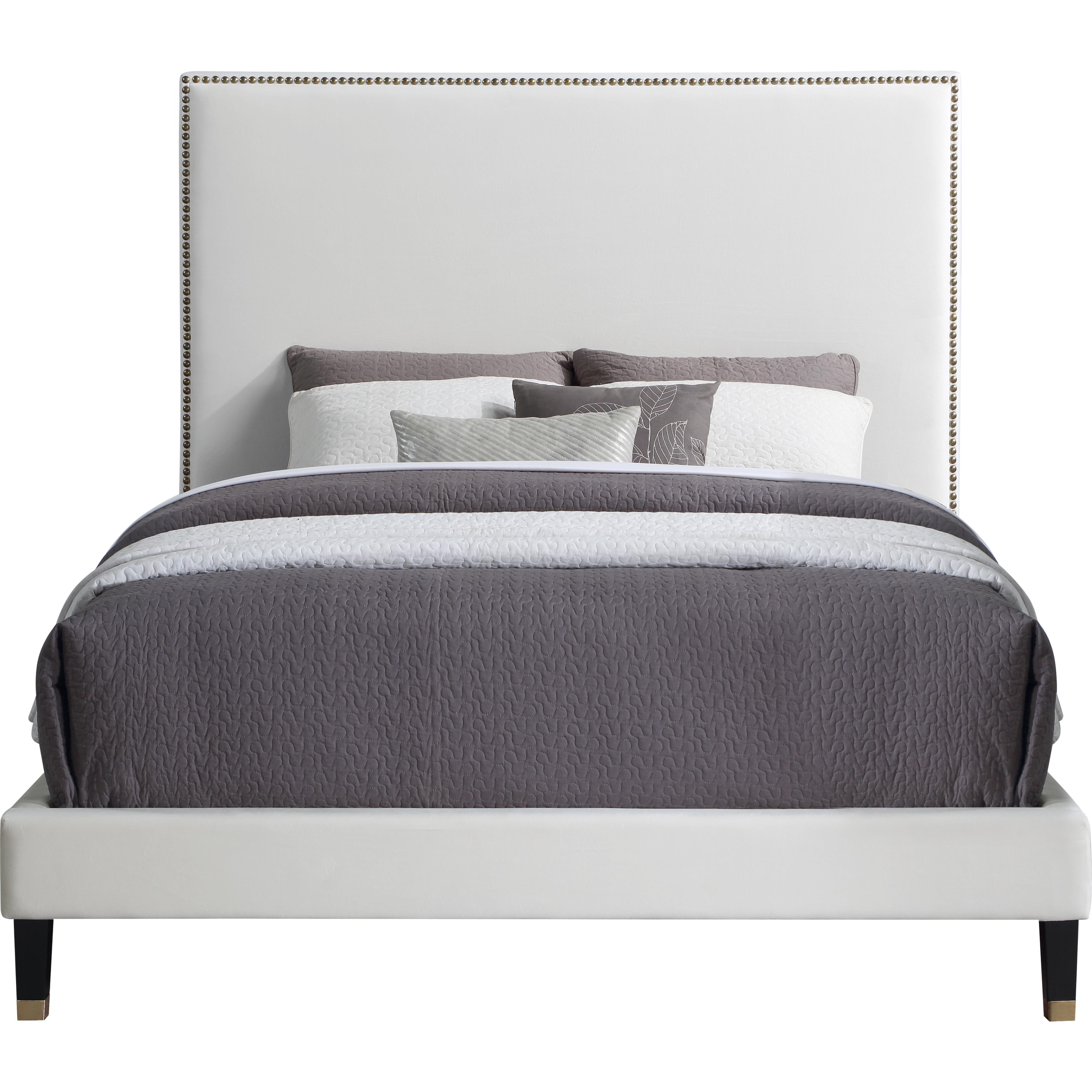 Meridian Harlie Cream Velvet Full Bed