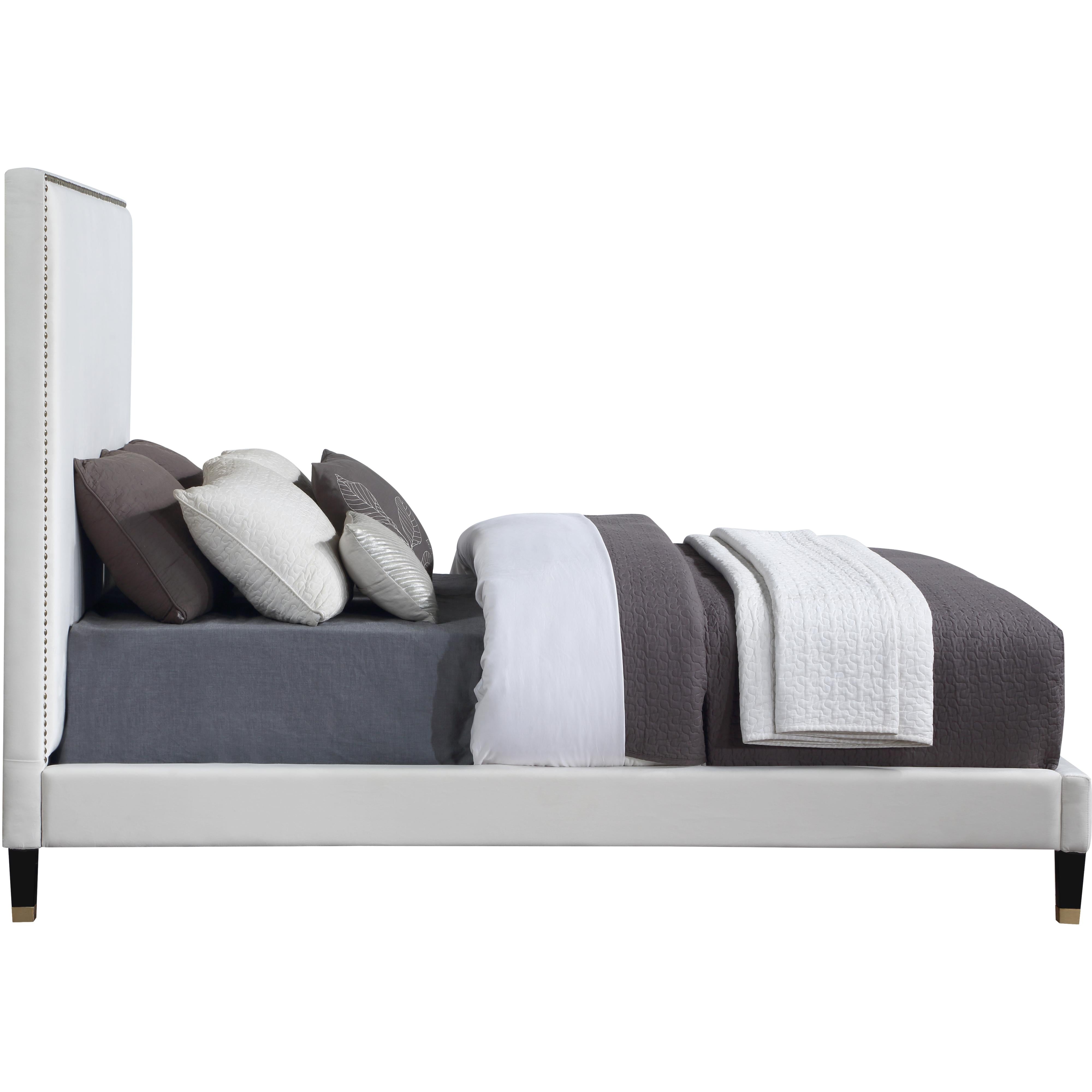 Meridian Harlie Cream Velvet Full Bed