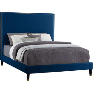 Meridian Harlie Navy Velvet Full Bed