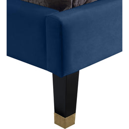 Meridian Harlie Navy Velvet Full Bed