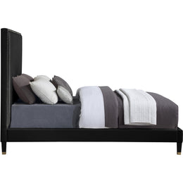 Meridian Harlie Black Velvet King Bed