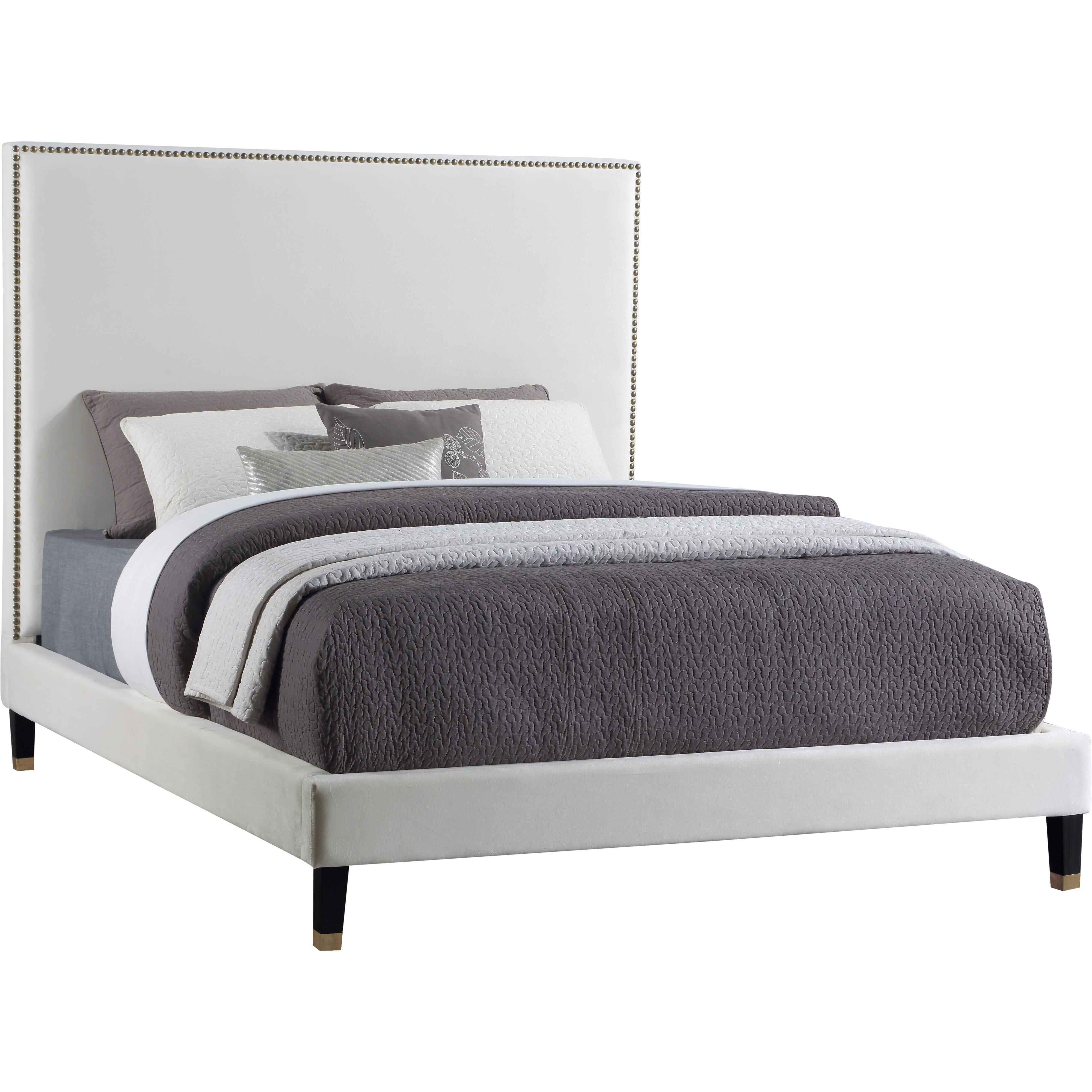 Meridian Harlie Cream Velvet King Bed