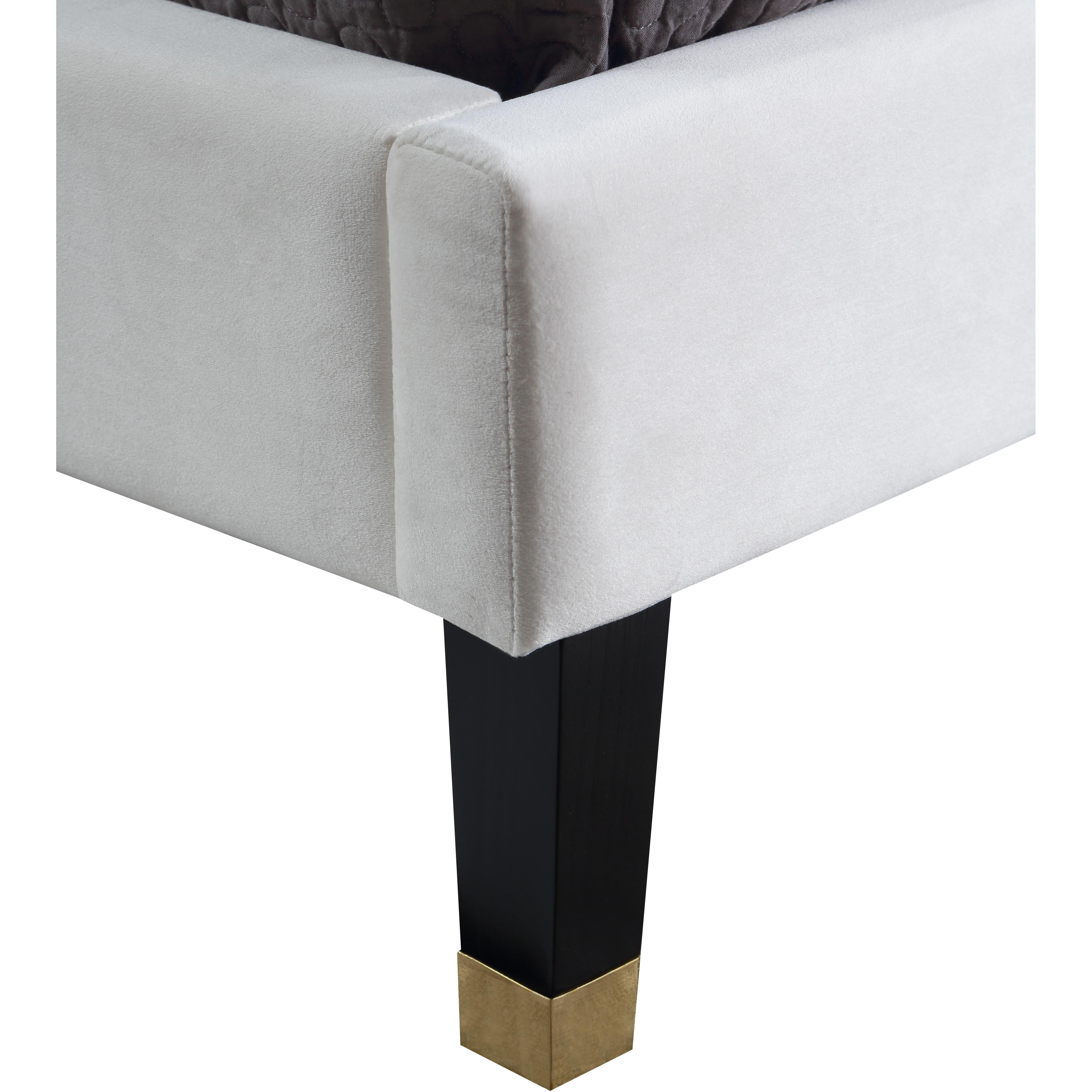Meridian Harlie Cream Velvet King Bed