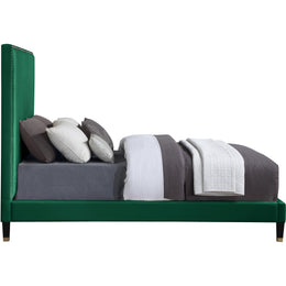 Meridian Harlie Green Velvet Queen Bed