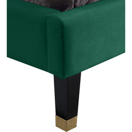 Meridian Harlie Green Velvet Queen Bed