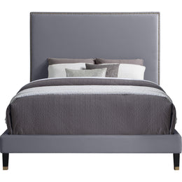 Meridian Harlie Grey Velvet Queen Bed