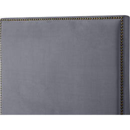 Meridian Harlie Grey Velvet Queen Bed