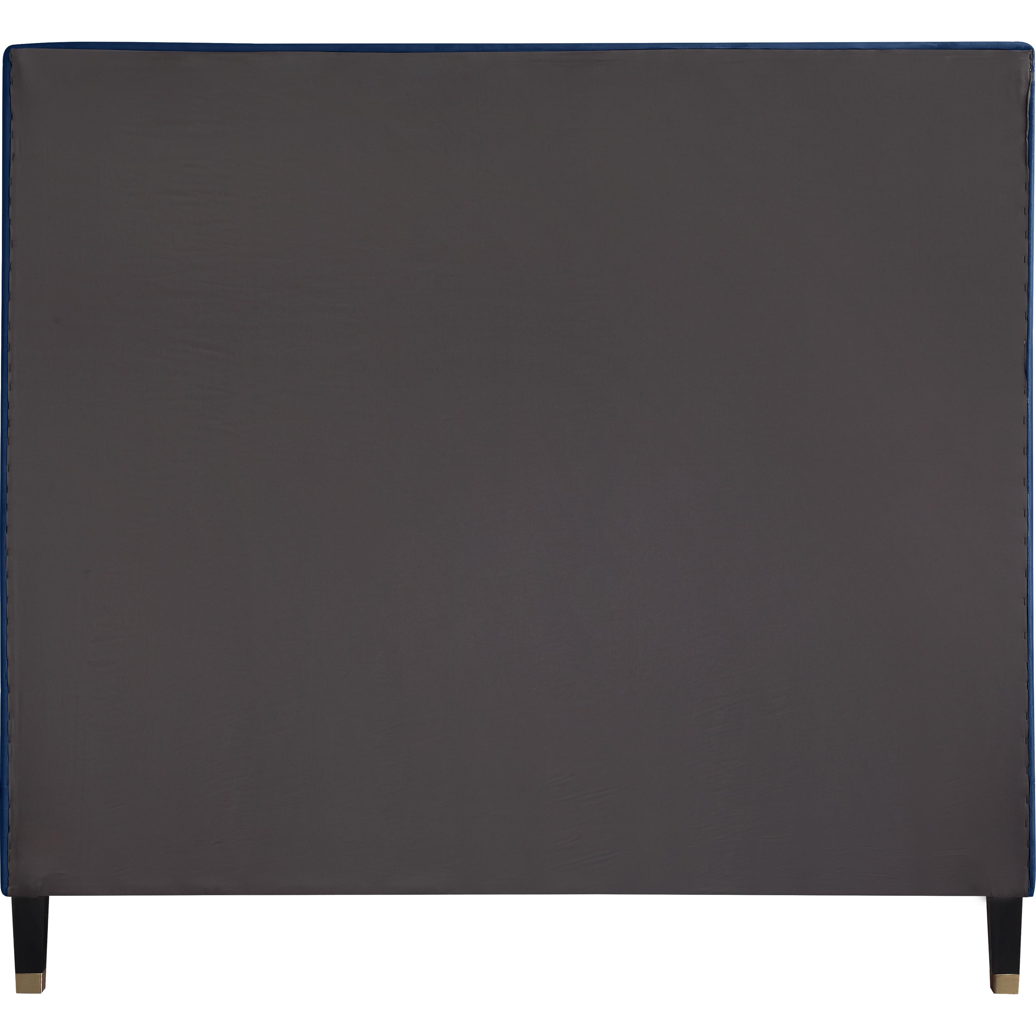 Meridian Harlie Navy Velvet Queen Bed