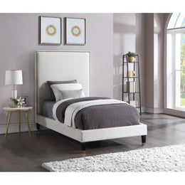 Meridian Harlie Cream Velvet Twin Bed