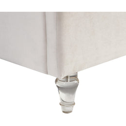 Meridian Kira Cream Velvet King Bed