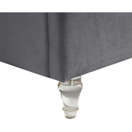 Meridian Kira Grey Velvet King Bed