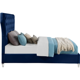 Meridian Kira Navy Velvet King Bed