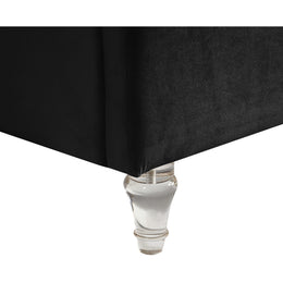Meridian Kira Black Velvet Queen Bed