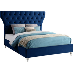 Meridian Kira Navy Velvet Queen Bed