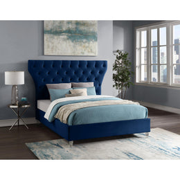 Meridian Kira Navy Velvet Queen Bed