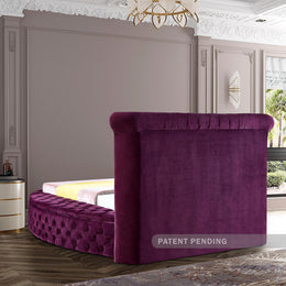 Meridian Luxus Purple Velvet Full Bed
