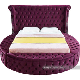 Meridian Luxus Purple Velvet Full Bed