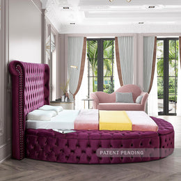 Meridian Luxus Purple Velvet King Bed