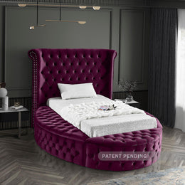 Meridian Luxus Purple Velvet Twin Bed