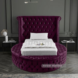 Meridian Luxus Purple Velvet Twin Bed