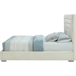 Meridian Nora Cream Velvet Full Bed