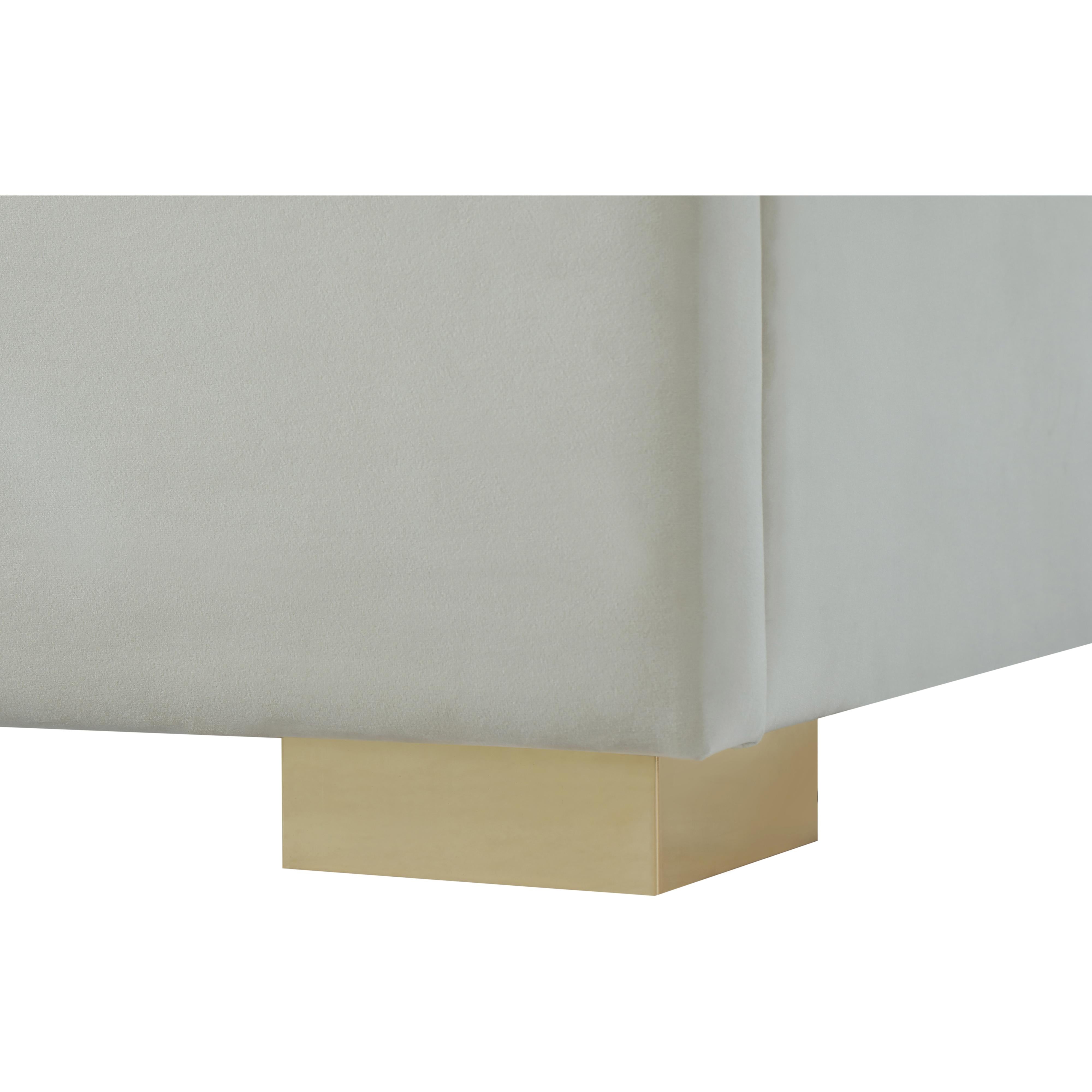 Meridian Nora Cream Velvet King Bed