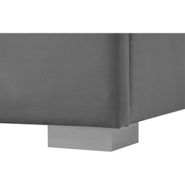 Meridian Nora Grey Velvet King Bed