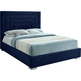 Meridian Nora Navy Velvet King Bed