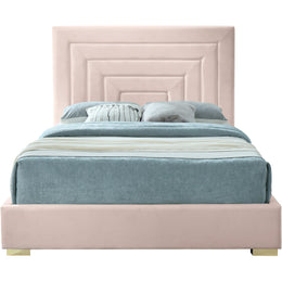 Meridian Nora Pink Velvet King Bed
