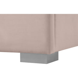 Meridian Nora Pink Velvet Twin Bed