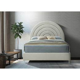 Meridian Rainbow Cream Velvet King Bed