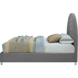Meridian Rainbow Grey Velvet King Bed