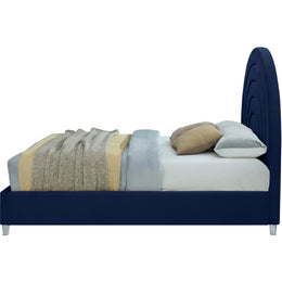 Meridian Rainbow Navy Velvet King Bed