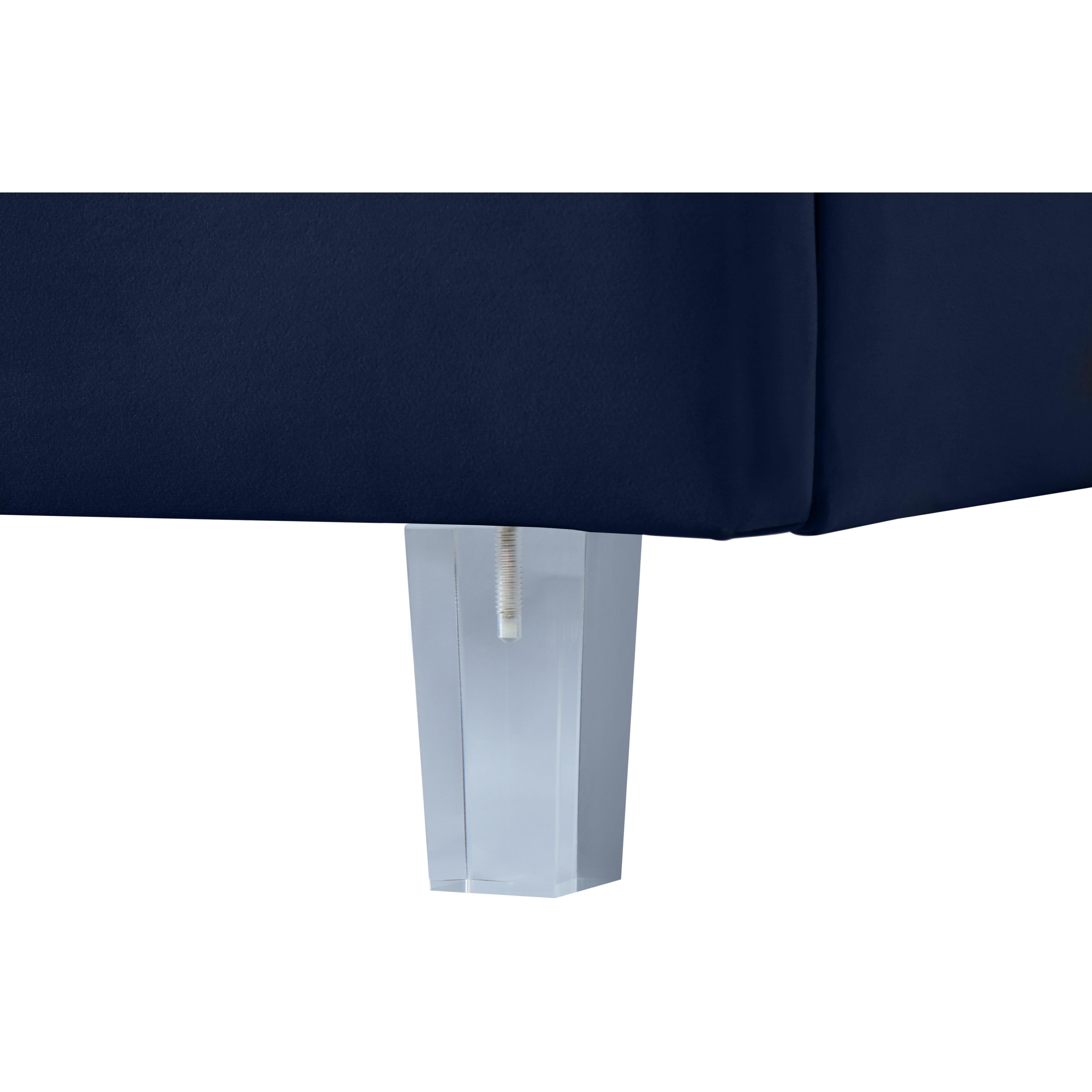Meridian Rainbow Navy Velvet King Bed