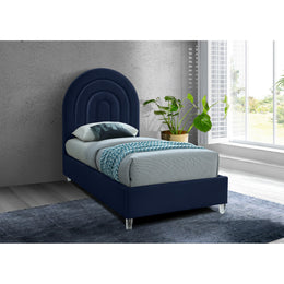 Meridian Rainbow Navy Velvet Twin Bed