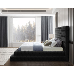 Meridian Revel Black Velvet King Bed (3 Boxes)