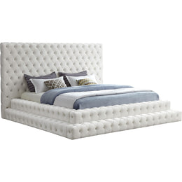 Meridian Revel Cream Velvet King Bed (3 Boxes)