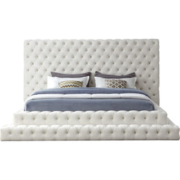Meridian Revel Cream Velvet King Bed (3 Boxes)