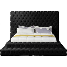 Meridian Revel Black Velvet Queen Bed (3 Boxes)
