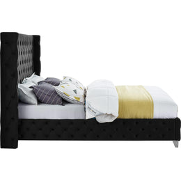 Meridian Savan Black Velvet King Bed
