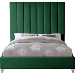 Meridian Via Green Velvet King Bed