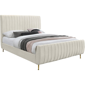 Meridian Zara Cream Velvet Full Bed (3 Boxes)