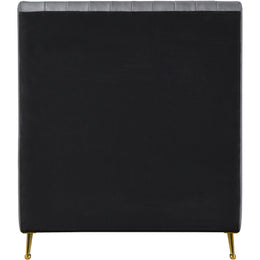 Meridian Zara Grey Velvet Twin Bed (3 Boxes)