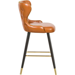 Meridian Hendrix Cognac Vegan Leather Counter/Bar Stool